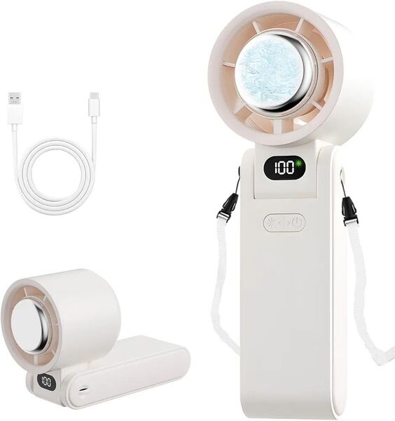 ハンディファン 冷却プレート 携帯扇風機 手持ち扇風機 瞬間冷却-16℃ 100段階風力調節 静音20dB 大容量電池 熱中症対策