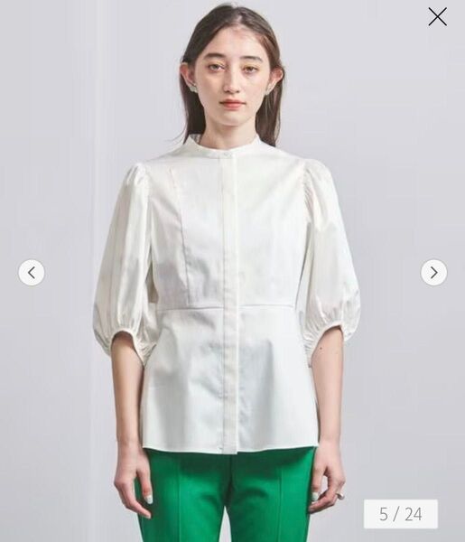 UNITEDARROWS C サテン バルーンスリーブ ブラウス