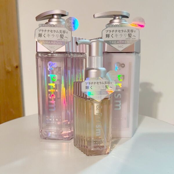 &Prism アンドプリズム ミラクルシャイン シャンプー ヘアトリートメント ポンプ 415ml×1セット ヘアオイル