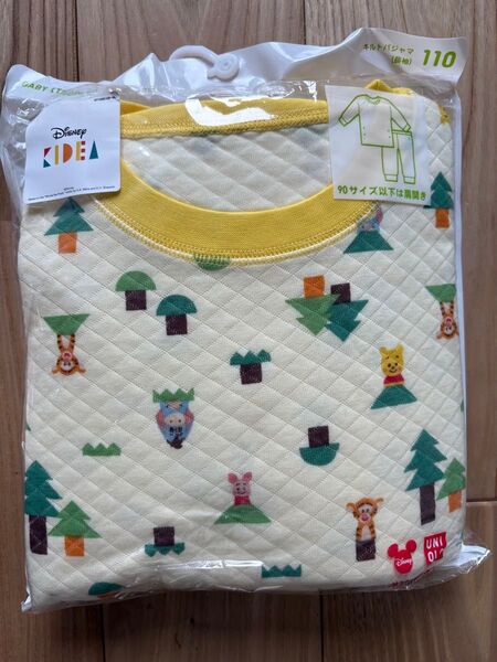 ユニクロ ディズニーキディア キルトパジャマ 長袖 新品未開封 サイズ110