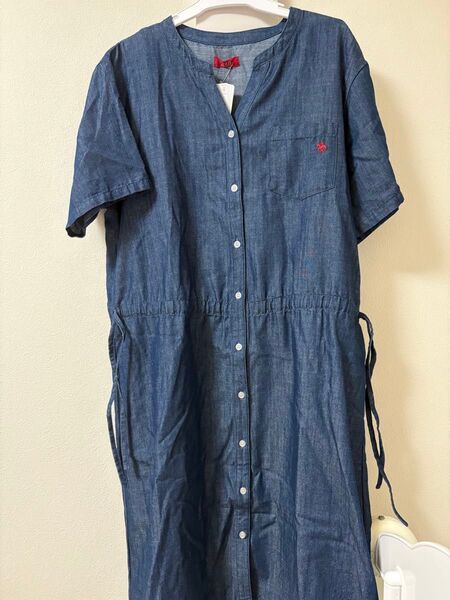 POLO ワンピース シャツワンピース マタニティ 産前産後 デニムワンピース 半袖 ロング 新品未使用タグ付き