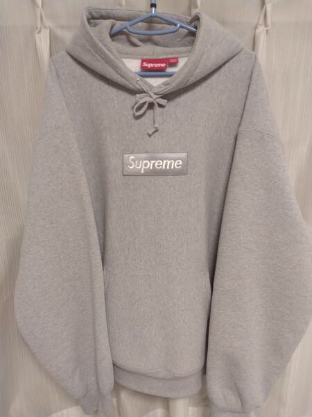 XL Supreme Box Logo Hooded Sweatshirt Heather Grey