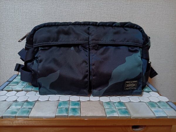 PORTER タンカー30周年ウエストバッグ 極美品 ウッドランドネイビー ポーター 迷彩 TANKER