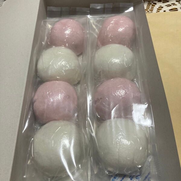上用饅頭紅白4個入り 2パック こし餡 1個50g