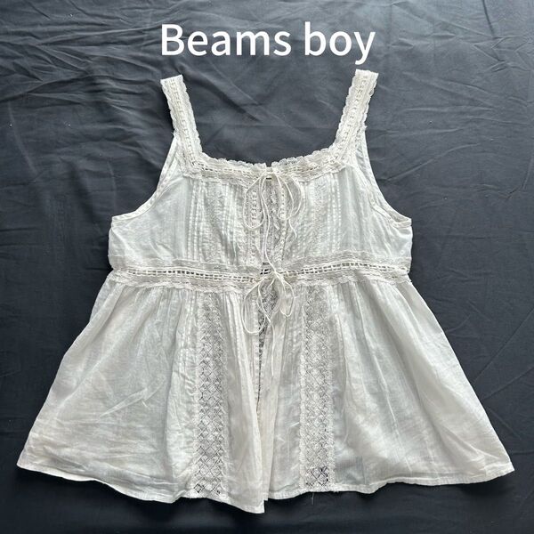 BEAMS BOY キャミソール レース刺繍 ノースリーブ ブラウス チュニック トップス