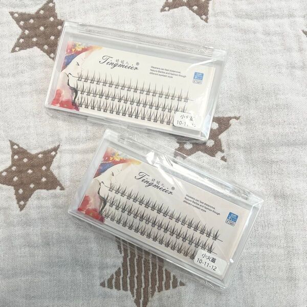 つけまつげ まつエク風 セルフ用 2個セット CAELFAYE 10-12mm