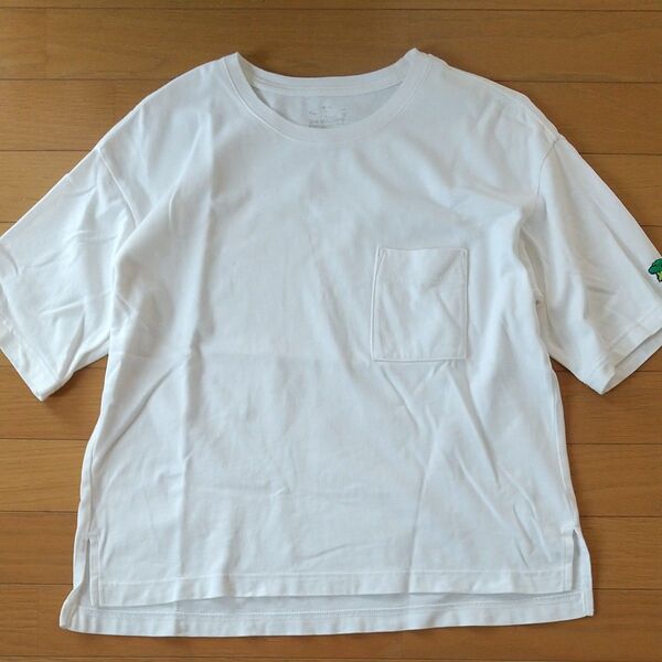 無印良品 半袖TシャツM〜L ホワイト ワンポイント