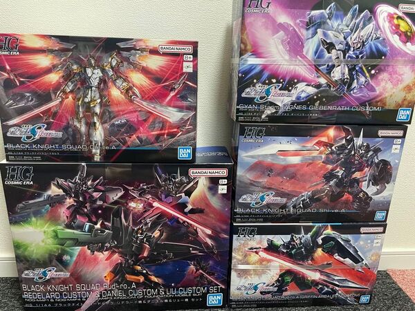 HGCEブラックナイトスコード4点セット(カルラ+シヴァ+ルドラ 4機 )+ギャンシュトローム(アグネス・ギーベンラート専用機)
