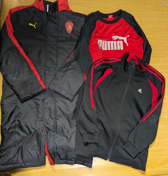 アディダス PUMA 150 ベンチコート ジャージ ロンT セット 男の子