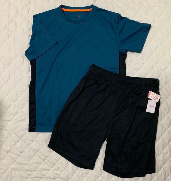 夏用 ドライ素材 セットアップ Tシャツ ハーフパンツ 上下セット