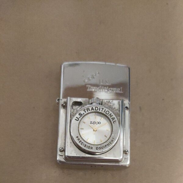 ZIPPO 時計付きライター U.S.TRADITIONAL シルバー