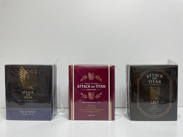 進撃の巨人 オードパルファム 3個セット リヴァイ ミカサ エレン