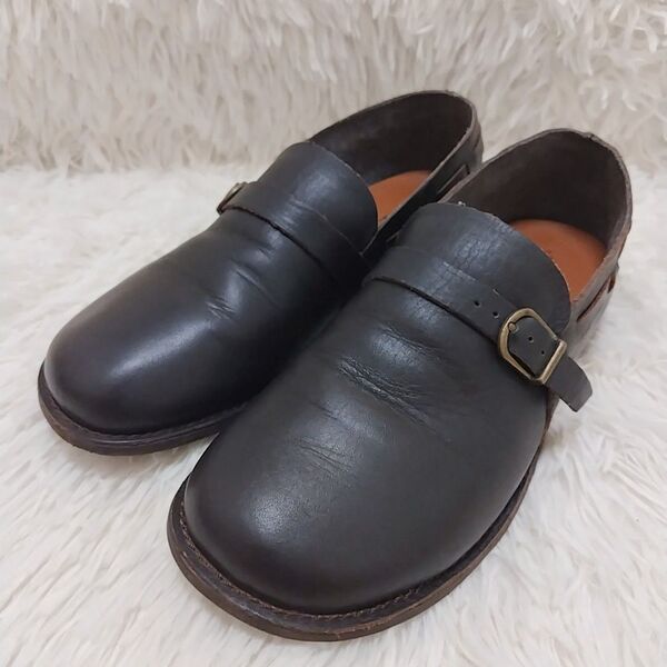 【美品】サマンサモスモスレザーシューズスリッポンダークブラウンM