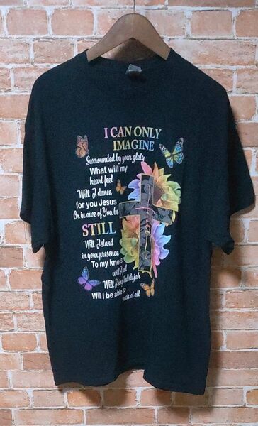 アメリカ古着 GILDAN ギルダン I CAN ONLY IMAGINE Tシャツ 黒 T ブラックサイズXL