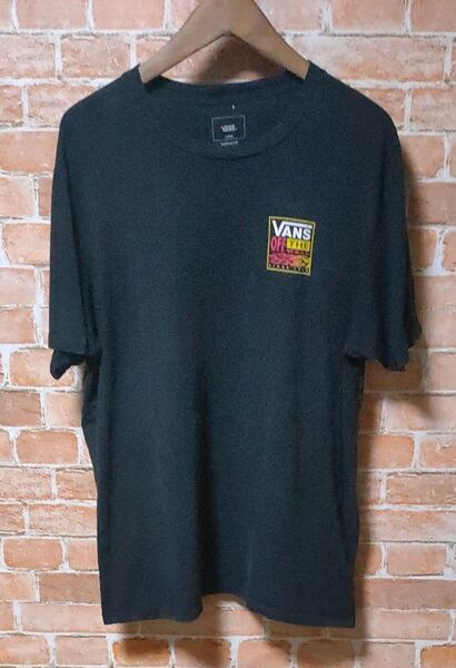 アメリカ古着 VANS バンズ オフ・ザ・ウォール Tシャツ バックプリント ブラック サイズL