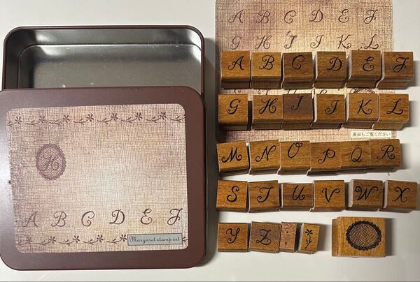 Margaret stamp set 木製スタンプ アルファベット モチーフ