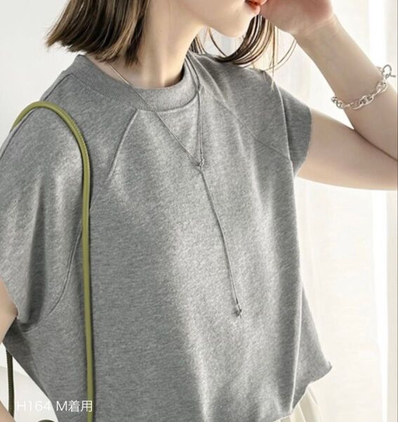 tシャツ Tシャツ レディース ラフにキマル。クロップド丈切りっぱなしスウェットトップス。