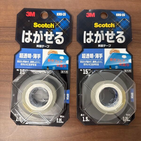 【未開封未使用品】3M スコッチ はがせる両面テープ 超透明 薄手 15mm×1.5m KRS-15