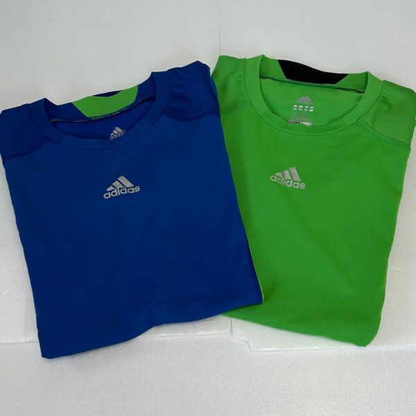 adidas adiZero CLIMA COOL トレーニングウェア 半袖シャツ 2枚セット 青 緑 Mサイズ