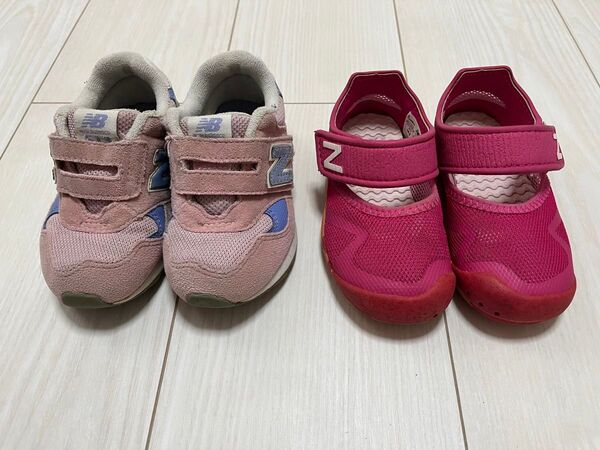 子供靴 ニューバランス スニーカー サンダル ピンク 女の子 14.5cm