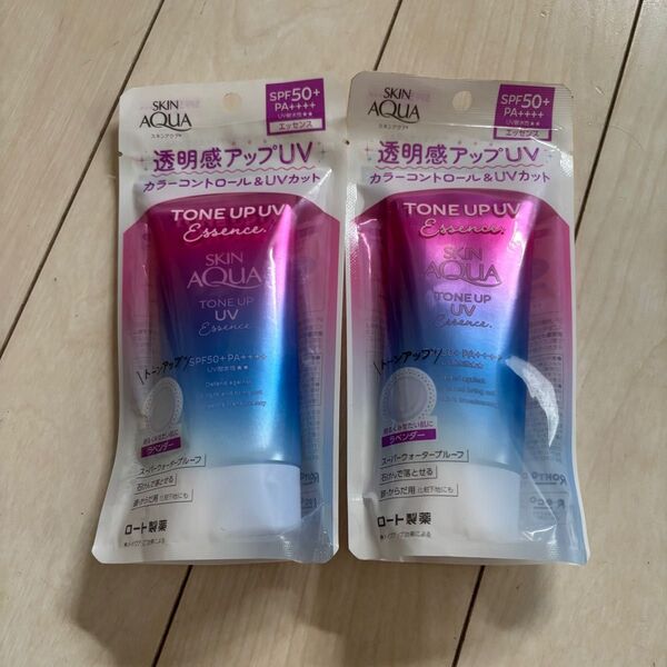 ロート スキンアクア トーンアップ UVエッセンス ラベンダー 80g 2つセット 日焼け止め
