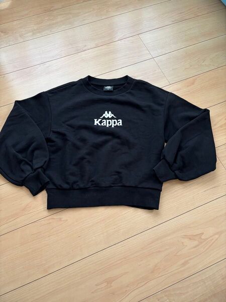 GU Kappa コラボ スウェット トレーナー トップス ブラック 黒 XS ロゴ