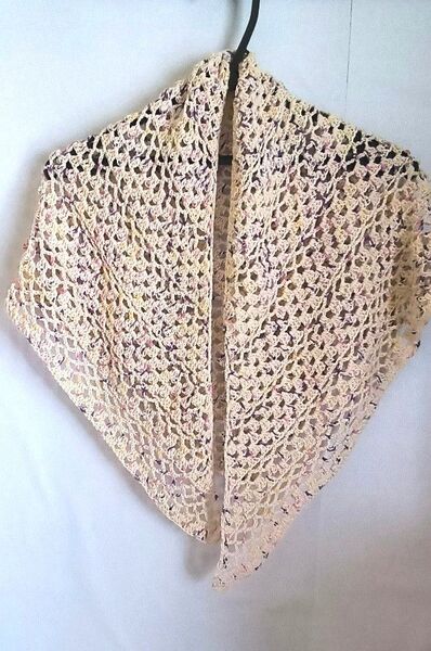 ハンドメイド☆コットン100%三角ショール