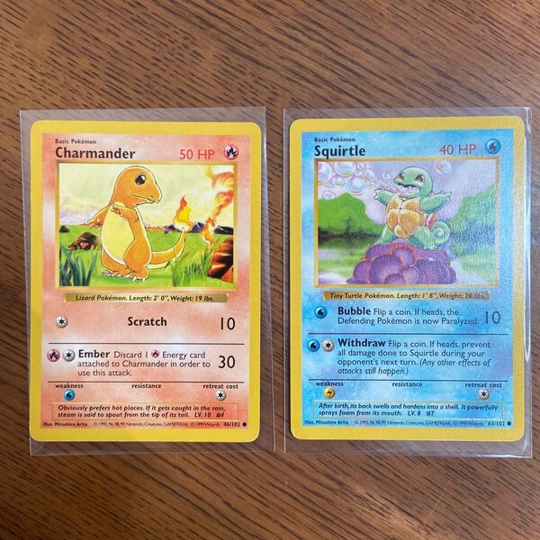 英語版 ポケモンカード ヒトカゲ ゼニガメ まとめ売り 2枚セット 海外版 Charmander Squirtle