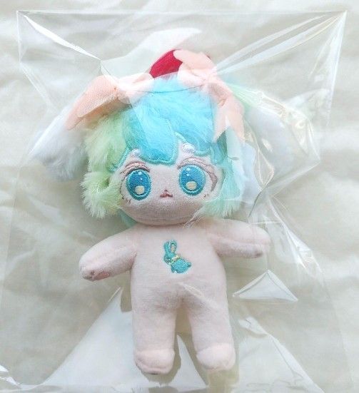 【美品】無属性 ぬいぐるみ 10cm 無ぬい 棉花娃娃