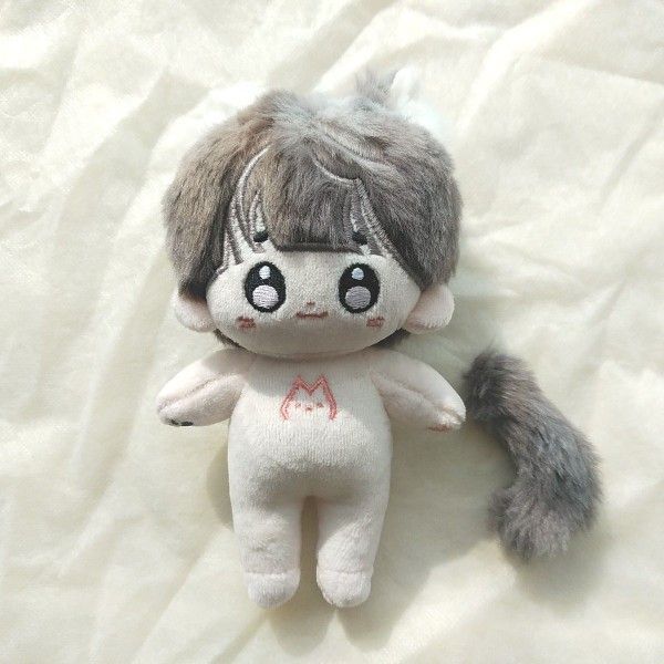 【美品】無属性 ぬいぐるみ 10cm 棉花娃娃 くろねこポリ