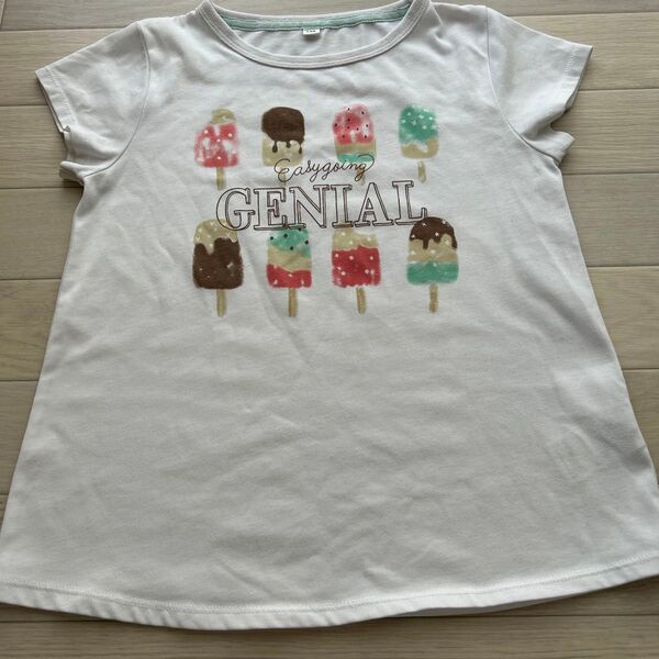 アイス 半袖 Tシャツ 130 キッズ 女の子 ホワイト 白 夏休み 海 プール Tシャツ 半袖Tシャツ 半袖