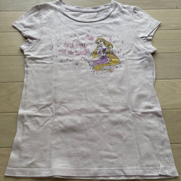ラプンツェル 半袖 Tシャツ 120 パープル 紫 ユニクロ ディズニー 半袖Tシャツ Disney 半袖 女児