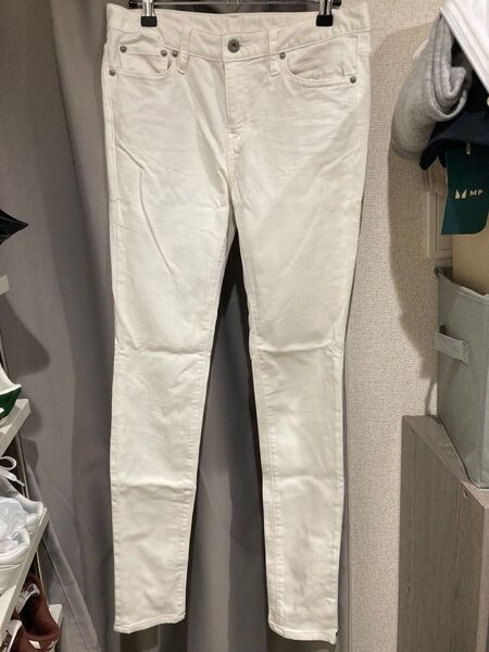 GU(ジーユー) レディース パンツ スキニー カジュアル ストレッチ ホワイト 67cm デニム