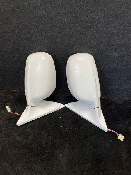 中古 日産 GF-ER34 ER34 R34 スカイライン 純正 ドアミラー 左右セット 5ピン パールホワイト 白 2ドア4ドア