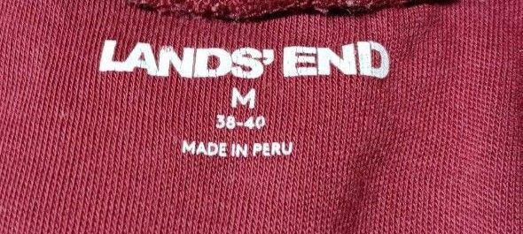 希少 LANDS' END 高級スーピマコットンタートルネックカットソー 長袖Tシャツ ボルドー オーバーサイズ