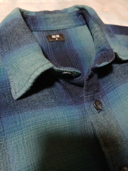 UNIQLO ユニクロ オンブレチェックシャツ シャドーチェック S