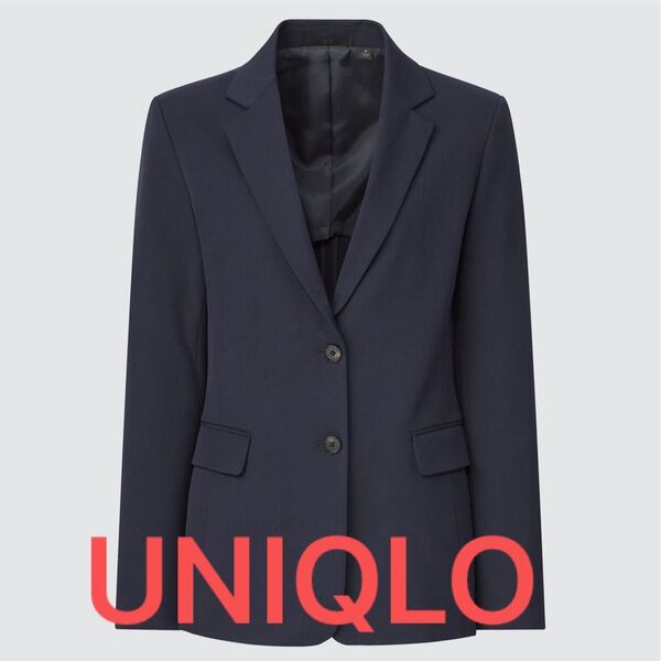 【UNIQLO】ネイビー 2WAYストレッチジャケット セットアップ ユニクロ テーラードジャケット レディース