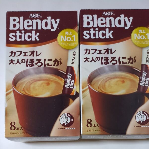 AGF Blendy stick カフェオレ 大人のほろにが 8本入×2箱
