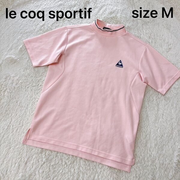 le coq sportif ルコックゴルフ モックネック ポロシャツ 半袖シャツ ゴルフ 半袖Tシャツ M