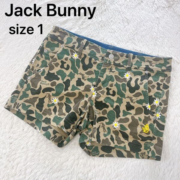 Jack Bunny ジャックバニー ゴルフ カモフラ 総柄 花柄 ラビット ショートパンツ M