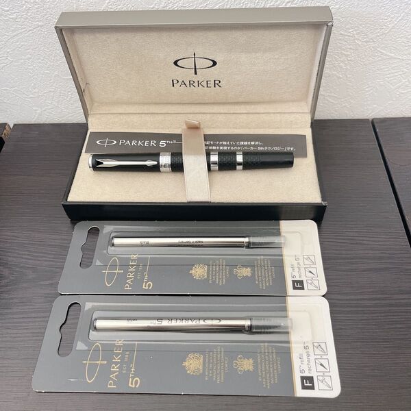Parker パーカー 5th インジェニュイティ ブラックラバー&メタル 万年筆 文房具