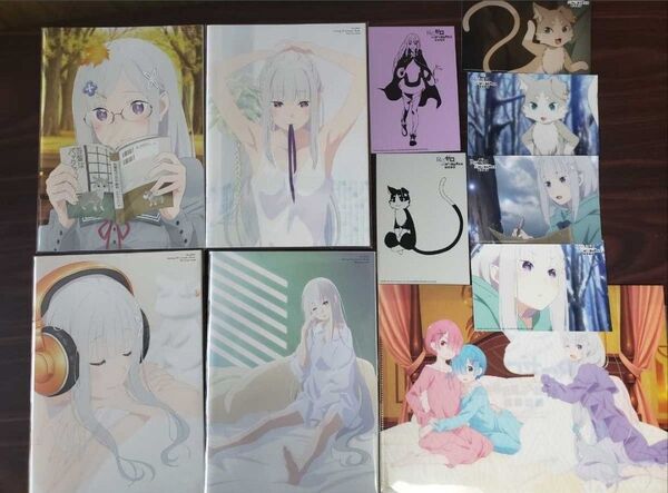 劇場版 Re:ゼロから始める異世界生活 氷結の絆 ノート全4種 A4クリアファイル エミリア レム ラム ポストカード全2種