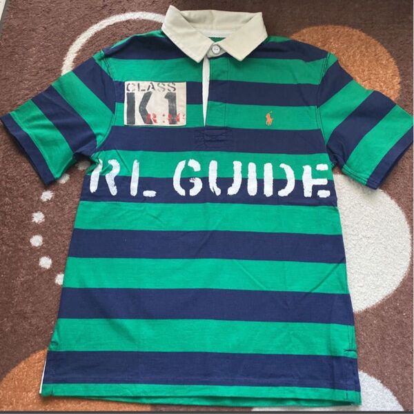 ラルフローレン 半袖 ラガーシャツ POLO RALPH LAUREN ボーダー 半袖ポロシャツTシャツ140150