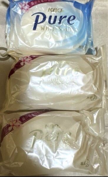 花王石鹸ピュアホイップ。蘭の花束の香り。泡から出来た石鹸。90g ×3個。新品,ラスト。廃盤石鹸。ホイップ