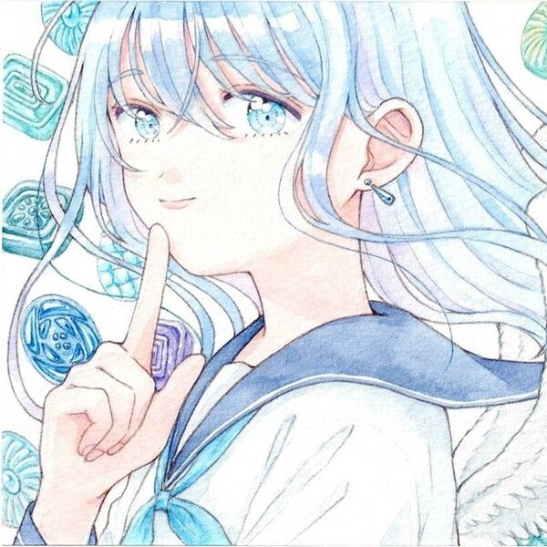 ★オマケ付き【ひみつ】手描きイラスト 原画 ポストカードサイズ