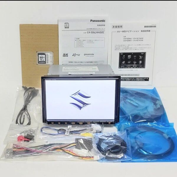 スズキ純正8型 Panasonic CN-RZ865ZA/2024年版地図データ付属/MK53Sスペーシア専用/前後ドラレコセット