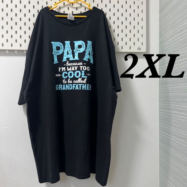 古着半袖Tシャツ2XLデルタプロウェイトDELTA PRO WEIGHT黒ブラック アメカジ ビッグ プリント夏服