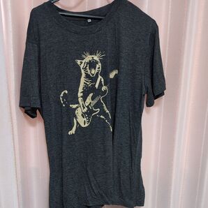 SHEIN ロック猫TシャツグレーXL