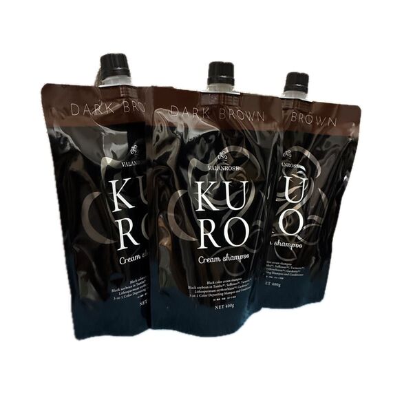 VALANROSE KURO クリームシャンプー ダークブラウン 400g 3個セット