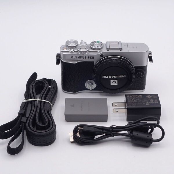 【超美品】『ショット数464回』OM SYSTEM オリンパス OLYMPUS PEN E-P7 ボディー シルバー